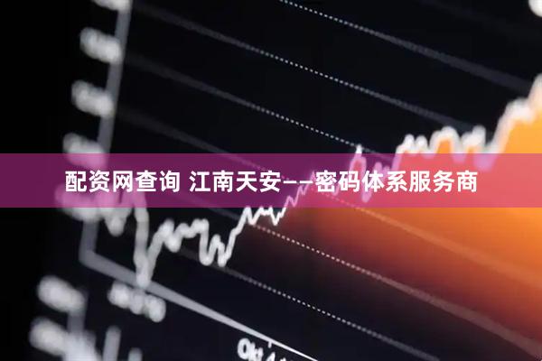 配资网查询 江南天安——密码体系服务商
